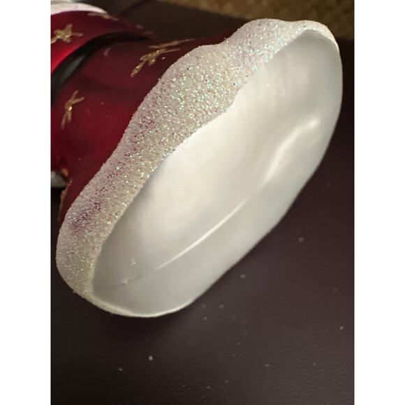 Vintage Glass ornament mercury Santa 4" old school Christmas tinsel nostalgia - Picture 3 of 3